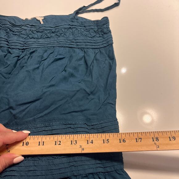 Anthropologie Floreat Senna Dress Turquoise Tie Sleeve Boho Sundress Size Small - Picture 10 of 11